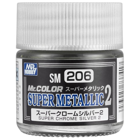 SM-206 Mr. Color Super Metallic Colors II (10 ml) Super Chrome Silver II